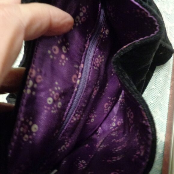 RETRO VELVETEEN BLK PURSE PIE SERVER CABBAGE KID PATTERN FELT FUN POODLE… - Picture 14 of 14